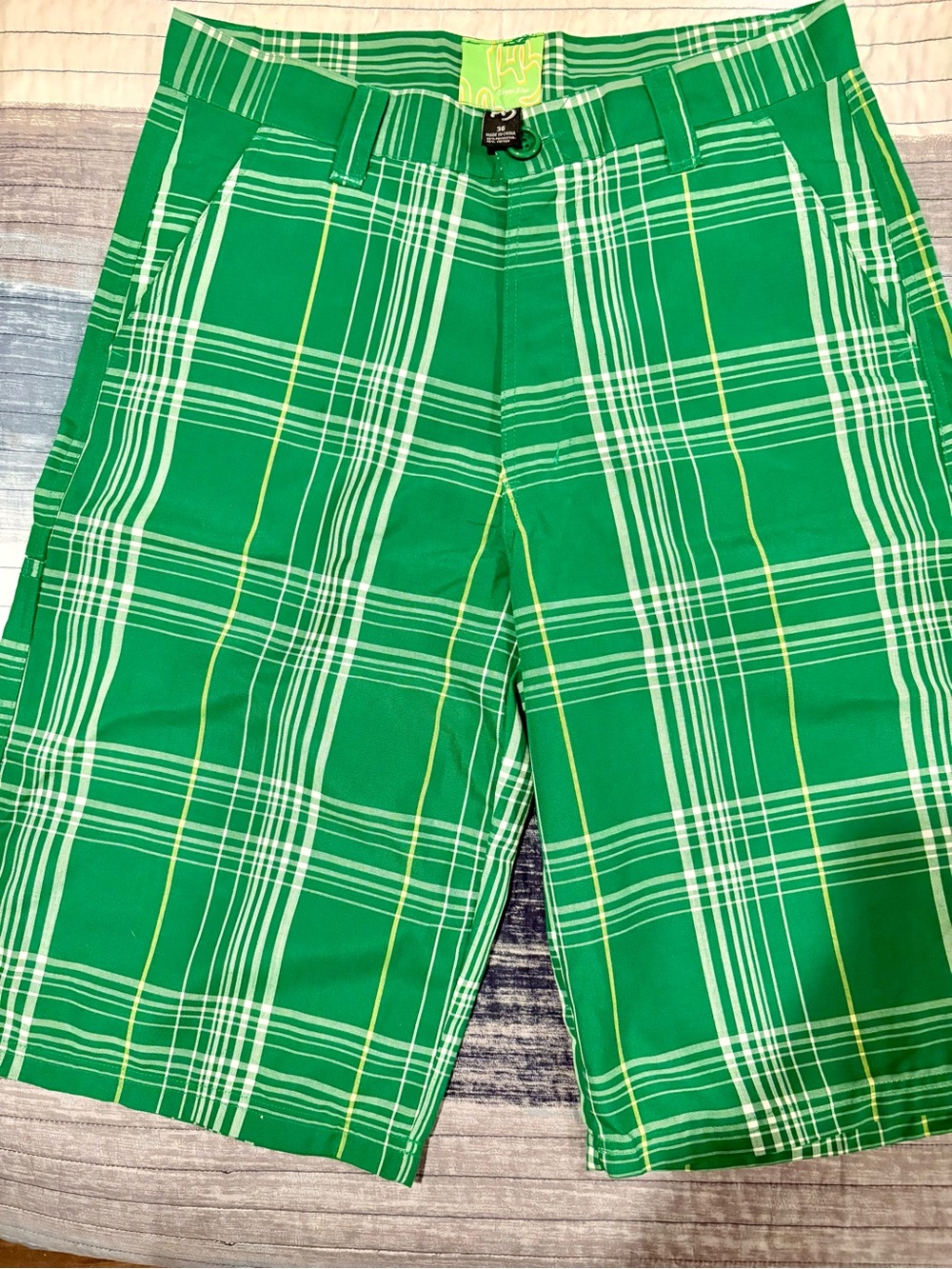 Green Plaid Men’s Royal blue Shorts